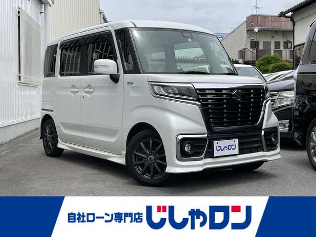 スズキ スペーシア カスタム HYBRID GS 大阪府 2018(平30)年 9.1万km ピュアホワイトP (株)IDOMが運営する【じしゃロン東大阪店】の自社ローン専用車両になります。こちらは現金またはオートローンご利用時の価格です。自社ローンご希望の方は別途その旨お申付け下さい/カロッツェリアメモリーナビ【AVIC-RZ901ZS】/バックカメラ/片側パワースライドドア/後ソナー/アイドリングストップ/衝突被害軽減ブレーキ/車線逸脱警報/横滑り防止/ステアリングスイッチ/運転席シートヒーター/LEDヘッドライト/フォグ/オートエアコン/オートライト/社外14インチアルミ（スタッドレス）/純正14インチアルミ積み込みあり