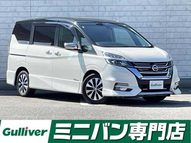日産 セレナ ハイウェイスター プロパイロットED 福岡県 2016(平28)年 5.6万km ブリリアントホワイトパール 2トーン プロパイロット純正9型ナビゲーション（CD/DVD/フルセグ/BT)両側パワースライドドアエマージェンシーブレーキレーンキープアシストバックカメラLEDヘッドライト/オートライト純正AWプッシュスタートETC
