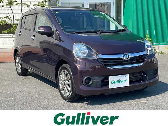 ダイハツ ミラ イース Gf SA 青森県 2016(平28)年 8.6万km プラムブラウンクリスタルマイカ 4WD/SDナビ・ワンセグTV/衝突軽減ブレーキ/横滑り防止機能/スマートキー/プッシュスタート/電格ミラー/ライトレベライザー/ドアバイザー/純正フロアマット/社外14インチアルミ