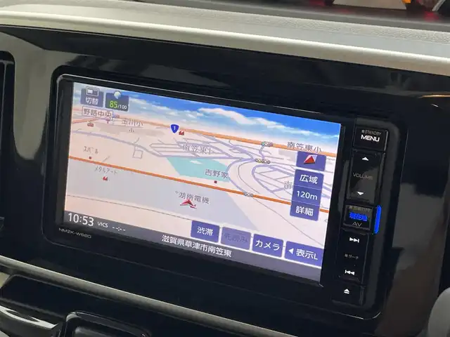 ダイハツ ムーヴ キャンバス G メイクアップ リミテッド　SAⅢ 滋賀県 2018(平30)年 6.2万km パールホワイトⅢ/スムースグレーマイカメタリック 2トーン 純正ナビ/【CD.DVD.Bluetooth.フルセグTV】/全方位カメラ/スマートアシスト3/衝突軽減ブレーキ/車線逸脱警報/両側電動スライドドア/クリアランスソナー/前方ドライブレコーダー/アイドリングストップ/オートライト/オートハイビーム/LEDヘッドライト/プッシュスタート/スマートキー/スペアキー