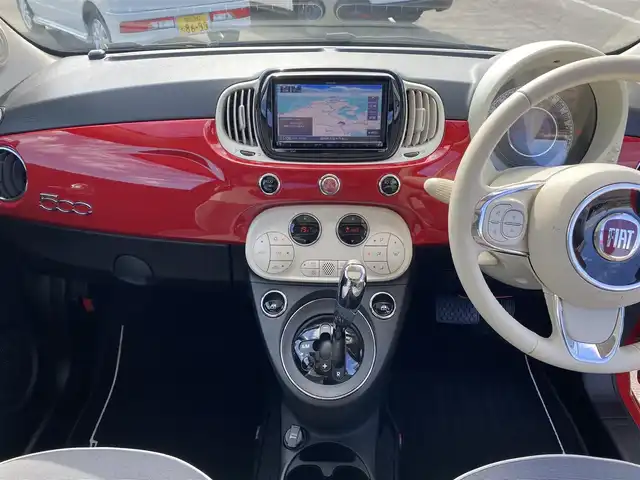 フィアット ５００ ツインエア ラウンジ 福岡県 2019(令1)年 5.5万km ロッソ・オフィチーナ ・ガラスルーフ/・社外メモリナビ/BT/USB/・バックカメラ/・ドライブレコーダー/・フルセグ/・ETC/・純正15AW/・シートリフター