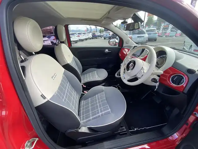フィアット ５００ ツインエア ラウンジ 福岡県 2019(令1)年 5.5万km ロッソ・オフィチーナ ・ガラスルーフ/・社外メモリナビ/BT/USB/・バックカメラ/・ドライブレコーダー/・フルセグ/・ETC/・純正15AW/・シートリフター