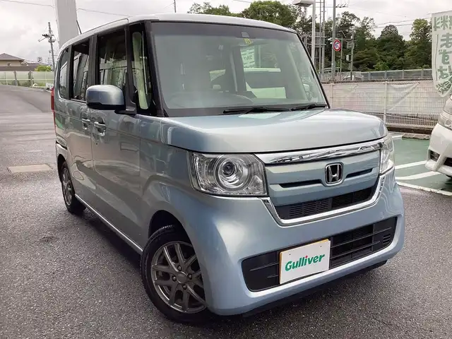 ホンダ Ｎ ＢＯＸ G EX ターボ ホンダセンシング 奈良県 2018(平30)年 5.2万km モーニングミストブルーM /ホンダセンシング/ターボ車/純正ナビ・ＣＤ・ＤＶＤ・ＳＤ・ＢＴ・フルセグＴＶ/バックカメラ/ビルトインＥＴＣ/両側パワースライドドア/ＬＥＤライト/スマートキー×2個/社外14インチＡＷ/パドルシフト/保証書・取扱説明書