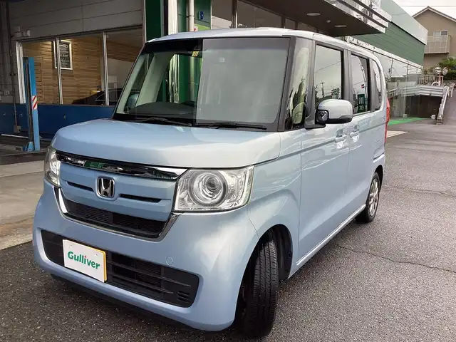 ホンダ Ｎ ＢＯＸ G EX ターボ ホンダセンシング 奈良県 2018(平30)年 5.2万km モーニングミストブルーM /ホンダセンシング/ターボ車/純正ナビ・ＣＤ・ＤＶＤ・ＳＤ・ＢＴ・フルセグＴＶ/バックカメラ/ビルトインＥＴＣ/両側パワースライドドア/ＬＥＤライト/スマートキー×2個/社外14インチＡＷ/パドルシフト/保証書・取扱説明書