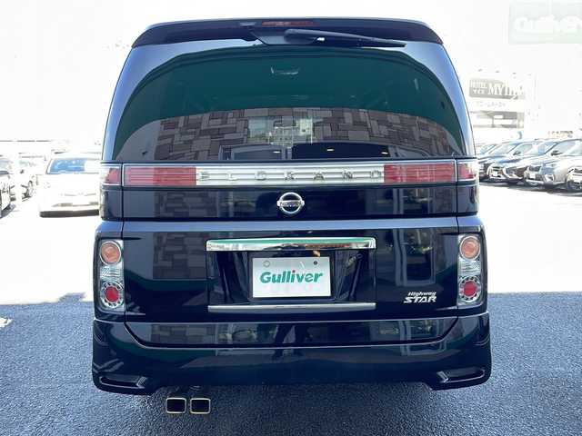 日産 エルグランド 250ハイウェイスター ブラックレザ-ナビ 徳島県 2009(平21)年 16.5万km ミスティックブラック 純正ナビ/（ラジオ/フルセグ/AUX/BT）/バックカメラ/フリップダウンモニター/オットマン/フォグライト/キセノンヘッドライト/D・N席シートヒーター/純正フロアマット/純正17インチアルミホイール/両側電動スライドドア/ウッド革巻きハンドル/ドアバイザー/電動格納ミラー