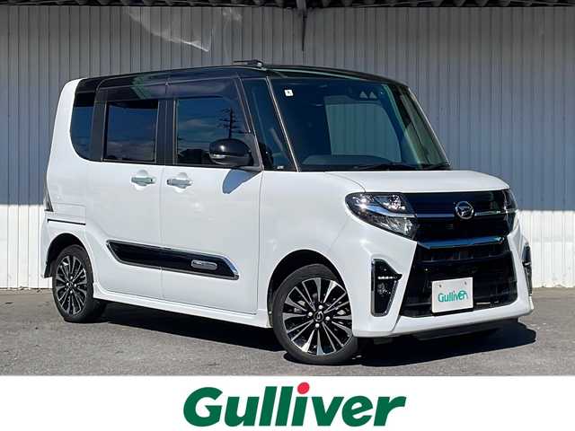 ダイハツ タント カスタム RS 長野県 2022(令4)年 2.7万km ブラックマイカメタリック/シャイニングホワイトパール ４WD/純正９型メモリナビフルセグTV/バックカメラ/ビルトインETC/両側パワースライドドア/ハーフレザーシート/純正15インチアルミ/シートヒーター /レーンキープアシスト/オートハイビーム/ワンオーナー /保証書・取説/スペアキー