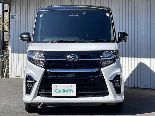 ダイハツ タント カスタム RS 長野県 2022(令4)年 2.7万km ブラックマイカメタリック/シャイニングホワイトパール ４WD/純正９型メモリナビフルセグTV/バックカメラ/ビルトインETC/両側パワースライドドア/ハーフレザーシート/純正15インチアルミ/シートヒーター /レーンキープアシスト/オートハイビーム/ワンオーナー /保証書・取説/スペアキー