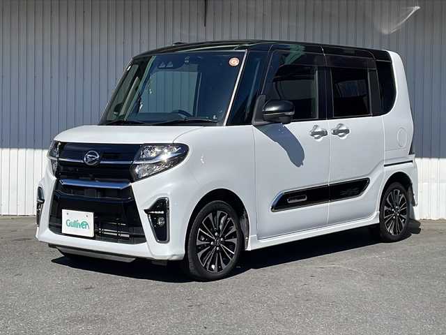 ダイハツ タント カスタム RS 長野県 2022(令4)年 2.7万km ブラックマイカメタリック/シャイニングホワイトパール ４WD/純正９型メモリナビフルセグTV/バックカメラ/ビルトインETC/両側パワースライドドア/ハーフレザーシート/純正15インチアルミ/シートヒーター /レーンキープアシスト/オートハイビーム/ワンオーナー /保証書・取説/スペアキー