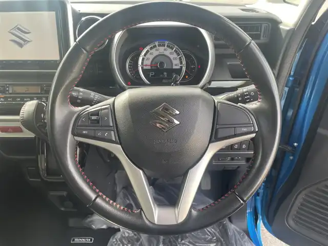 スズキ スペーシア カスタム HYBRID XS 愛媛県 2020(令2)年 8.7万km ブリスクブルーM 純正8型ナビ(Bluetooth/フルセグTV)/全周囲カメラ/両側電動スライドドア/リアサーキュレーター/ヘッドアップディスプレイ/衝突被害軽減装置/車線逸脱防止装置/アイドリングストップ/バックソナー/LEDヘッドライト/オートライト/オートマチックハイビーム/ハーフレザーシート/シートヒーター/後席サンシェイド/純正ドアバイザー/電格ミラー/純正フロアマット/現状サマー(純正AW)(165/55/R15)/BRIDGESTONE NEWNO/禁煙車
