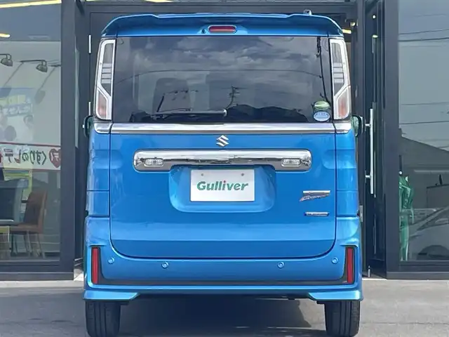 スズキ スペーシア カスタム HYBRID XS 愛媛県 2020(令2)年 8.7万km ブリスクブルーM 純正8型ナビ(Bluetooth/フルセグTV)/全周囲カメラ/両側電動スライドドア/リアサーキュレーター/ヘッドアップディスプレイ/衝突被害軽減装置/車線逸脱防止装置/アイドリングストップ/バックソナー/LEDヘッドライト/オートライト/オートマチックハイビーム/ハーフレザーシート/シートヒーター/後席サンシェイド/純正ドアバイザー/電格ミラー/純正フロアマット/現状サマー(純正AW)(165/55/R15)/BRIDGESTONE NEWNO/禁煙車