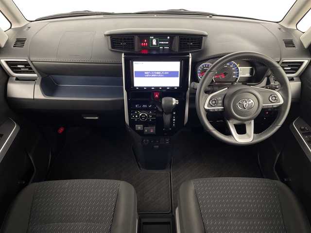 トヨタ ルーミー カスタムG－T 鹿児島県 2021(令3)年 0.8万km ブラックマイカメタリック/パールホワイト2トーン 純正9インチナビ/（CD/DVD/BT/フルセグTV）/純正フリップダウンモニター/両側パワースライドドア/レーダークルーズコントロール/スマートアシスト/パノラミックビューモニター/シートヒーター/ドライブレコーダー/電動パーキングブレーキ/オートホールド機能/オートライト/オートマチックハイビーム/コーナーセンサ―/アイドリングストップ