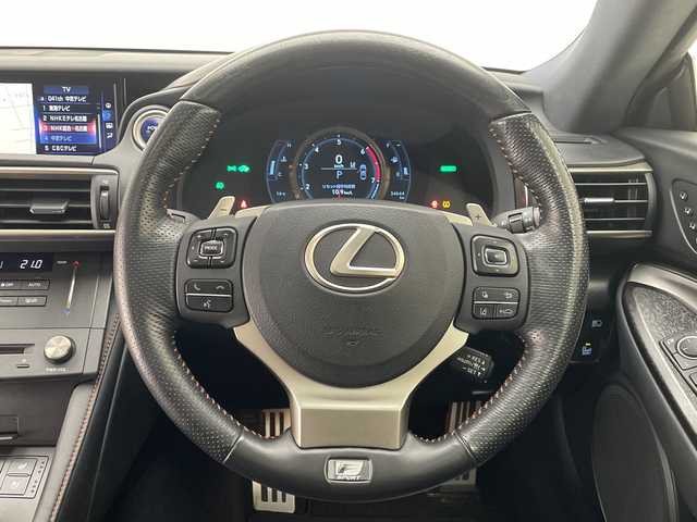 レクサス ＲＣ 300h Fスポーツ プライムブラック 愛知県 2018(平30)年 3.5万km グラファイトブラックガラスフレーク レクサスセーフティセンス/純正12.3型ナビ/サンルーフ/三眼LEDヘッドライト/レーダークルーズコントロール/シートヒーター/エアシート/バックカメラ/パワーシート/コーナーセンサー/純正アルミホイール/ETC2.0/ブラインドスポットモニター/ステアリングヒーター/オートマチックハイビーム/ドライブレコーダー/衝突軽減システム/フルセグ/CD DVD/Bluetooth/ステアリングスイッチ/スマートキー/プッシュスタート