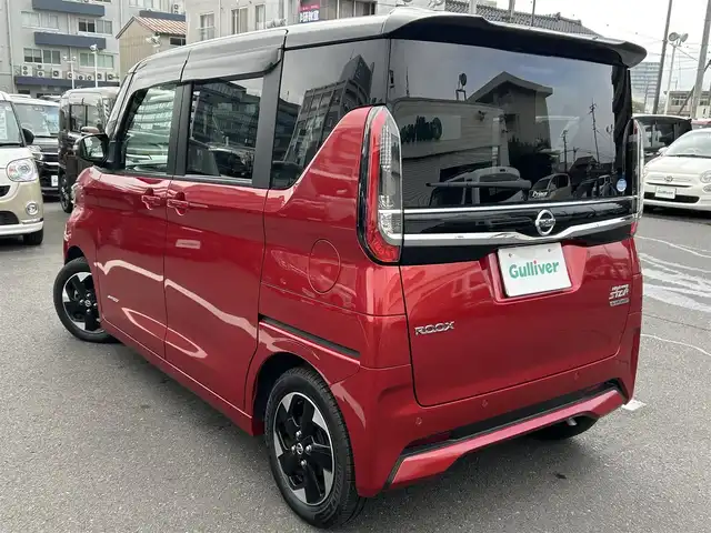 日産 ルークス HWS X プロパイロットED 島根県 2021(令3)年 2.3万km スパークリングレッド/ブラック 純正９インチSDナビ　/フルセグＴＶ　/ＤＶＤ再生　/Ｂｌｕｅｔｏｏｔｈオーディオ　/全方位カメラ　/前方ドライブレコーダー/両側パワースライドドア/アダプティブクルーズコントロール /衝突軽減ブレーキ /レーンアシスト/イモビライザー/リアサーキュレーター/アイドリングストップ/リアサンシェード/ISOFIX/純正LEDヘッドライト/純正フロアマット