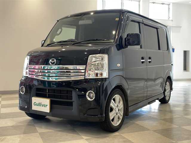 マツダ スクラム ワゴン PZターボ スペシャルパッケージ 福井県 2014(平26)年 14.6万km ブルーイッシュブラックパール3 社外ディスプレイオーディオ/ETC/両側パワースライドドア/エンジンスターター/リモコンキー/LEDヘッドライト/LEDフォグランプ/純正AW/リヤヒーター/オートステップ/電動格納ミラー