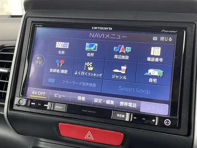 ホンダ Ｎ ＢＯＸ G ターボ Lパッケージ 山梨県 2015(平27)年 8.8万km スマートブラック (株)IDOMが運営する【じしゃロン甲府店】の自社ローン専用車両になります。/こちらは現金またはオートローンご利用時の価格です。自社ローンご希望の方は別途その旨お申付け下さい/〇ターボ/〇pioneerメモリーナビ/（AVIC-RZ09）/〇フルセグTV/DVD/BT接続/〇バックカメラ/〇ドライブレコーダー/〇ETC/〇片側パワースライドドア/〇純正フロアマット