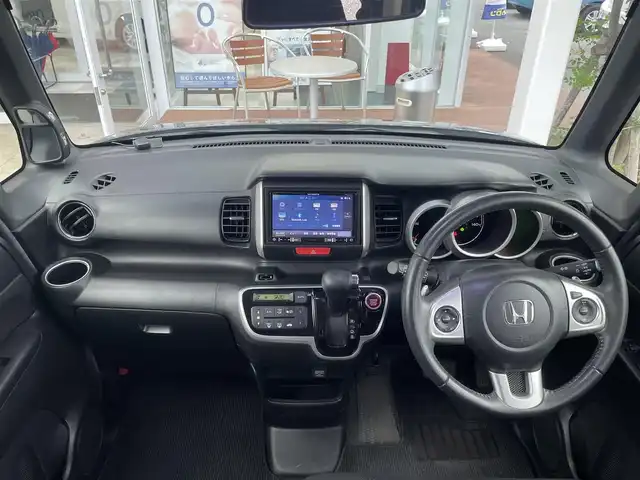 ホンダ Ｎ ＢＯＸ G ターボ Lパッケージ 山梨県 2015(平27)年 8.8万km スマートブラック (株)IDOMが運営する【じしゃロン甲府店】の自社ローン専用車両になります。/こちらは現金またはオートローンご利用時の価格です。自社ローンご希望の方は別途その旨お申付け下さい/〇ターボ/〇pioneerメモリーナビ/（AVIC-RZ09）/〇フルセグTV/DVD/BT接続/〇バックカメラ/〇ドライブレコーダー/〇ETC/〇片側パワースライドドア/〇純正フロアマット