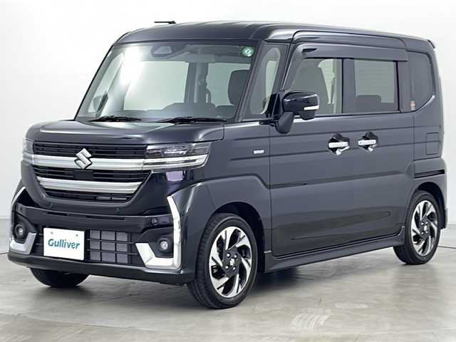 スズキ スペーシア カスタム HYBRID XS ターボ 道央・札幌 2024(令6)年 0.1万km未満 ブルーイッシュブラックパール3 ・4WD/・純正ナビ&ワンセグ&CD&DVD&SD&BT&HDMI/・スズキセーフティサポート/・デュアルセンサーブレーキサポートII/・アダプティブクルーズコントロール/・車線逸脱抑制機能/・標識認識機能/・クリアランスソナー/・オートマチックハイビーム/・ヘッドアップディスプレイ/・両側パワースライドドア/・バックカメラ/・シートヒーター/・ハーフレザーシート/・ドアミラーヒーター/・ハンドルヒーター/・パドルシフト/・オートライト/・LEDヘッドライト/・LEDフォグ/・スマートキー/・純正15インチAW