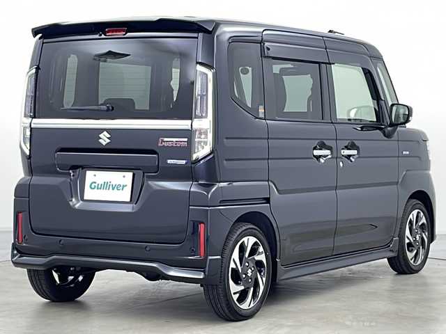 スズキ スペーシア カスタム HYBRID XS ターボ 道央・札幌 2024(令6)年 0.1万km未満 ブルーイッシュブラックパール3 ・4WD/・純正ナビ&ワンセグ&CD&DVD&SD&BT&HDMI/・スズキセーフティサポート/・デュアルセンサーブレーキサポートII/・アダプティブクルーズコントロール/・車線逸脱抑制機能/・標識認識機能/・クリアランスソナー/・オートマチックハイビーム/・ヘッドアップディスプレイ/・両側パワースライドドア/・バックカメラ/・シートヒーター/・ハーフレザーシート/・ドアミラーヒーター/・ハンドルヒーター/・パドルシフト/・オートライト/・LEDヘッドライト/・LEDフォグ/・スマートキー/・純正15インチAW