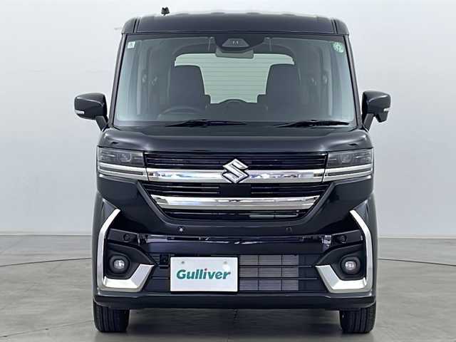 スズキ スペーシア カスタム HYBRID XS ターボ 道央・札幌 2024(令6)年 0.1千km ブルーイッシュブラックパール3 ・4WD/・純正ナビ&ワンセグ&CD&DVD&SD&BT&HDMI/・スズキセーフティサポート/・デュアルセンサーブレーキサポートII/・アダプティブクルーズコントロール/・車線逸脱抑制機能/・標識認識機能/・クリアランスソナー/・オートマチックハイビーム/・ヘッドアップディスプレイ/・両側パワースライドドア/・バックカメラ/・シートヒーター/・ハーフレザーシート/・ドアミラーヒーター/・ハンドルヒーター/・パドルシフト/・オートライト/・LEDヘッドライト/・LEDフォグ/・スマートキー/・純正15インチAW