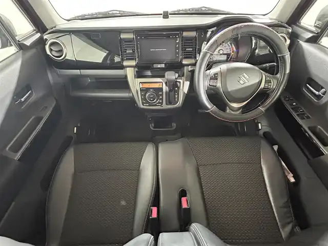 スズキ ハスラー Jスタイル Ⅱ ターボ 佐賀県 2017(平29)年 2.4万km フェニックスレッドパール/ホワイト2トーンルーフ 純正7インチナビ/フルセグTV/CD/DVD/Bluetooth/全方位カメラ/衝突被害軽減システム/クルーズコントロール/車線逸脱警報/オートライト/HIDヘッドライト/フォグライト/ETC/横滑り防止装置/運転席・助手席シートヒーター/ハーフレザーシート/ISOFIX対応シート/パドルシフト/ステアリングスイッチ/純正フロアマット/純正15インチアルミホイール/スマートキー/スペアキー×１/ドアバイザー