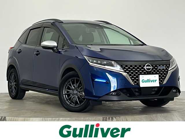 日産 ノート オーテック クロスオーバーFOUR 宮城県 2022(令4)年 2.1万km オーロラフレアブルーパール 4WD/パイオニアメモリナビ/(AM/FM/CD/DVD/SD/TV/BT/iPod/USB/AUX/HDMI)/全方位カメラ/ETC/インテリジェントルームミラー/エマージェンシーブレーキ/車線逸脱警報/シートヒーター/ステアリングヒーター/プッシュスタート/スマートキー/オートライト/LEDヘッドライト/フォグランプ/純正フロアマット/社外16インチアルミホイール/純正AW/スタッドレスタイヤセット車載