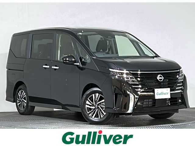 日産 セレナ ハイウェイスター V 愛媛県 2025(令7)年 0.1万km未満 ダイヤモンドブラック 純正12.3インチナビ/フルセグ/AppleCarPlay/AndroidAuto/USB/HDMI/後席用フリップダウンモニター/360°セーフティアシスト/SOSコール/プロパイロット/インテリジェントエマージェンシーブレーキ/車線逸脱防止支援システム/ブラインドスポットモニター/後退時車両検知/踏み間違え防止アシスト/ハンズフリーパワースライドドア/アダプティブLEDヘッドライト/インテリジェントルームミラー/インテリジェントアラウンドビューモニター/スマートキー/ETC2.0/ワイヤレス充電/純正前後ドライブレコーダー/禁煙車