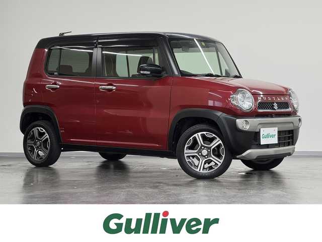 スズキ ハスラー X ターボ 三重県 2018(平30)年 5.2万km フェニックスレッドパール/ブルーイッシュブラックパール マイルドハイブリッド・ターボ/FF/インパネCVT/純正 7インチワイドナビ CN-RZ73W/（FM/AM/SD/iPod/TV/USB/Bluetooth/MEMORY MUSIC/CD/DVD/VTR）/【OP】全方位モニター/ビルトイン ETC/安全/・デュアルカメラブレーキサポート/・誤発進抑制機能/・車線逸脱警報機能/・ふらつき警報機能/・ESP（横滑り防止）/装備/・シートヒーター（D/N）/・オートエアコン/・オートライト/・HID（ディスチャージ） ヘッドライト ＋ フロントフォグランプ/・ステアリングスイッチ/・プッシュスタート/・スマートキーx2/・純正 フロアマット＆ドアバイザー/・純正 15inAW/・保/取/ナビ取/・2トーンカラー『フェニックスレッドパールスラッシュブルーイッシュブラックパール［A6R］』/など
