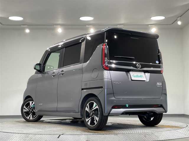 日産 ルークス HWS Gターボ プロパイロットED 愛知県 2020(令2)年 5.3万km チタニウムグレーメタリック 純正９インチナビ（登録時地図SDなし）/（Bluetooth/フルセグTV/SD/CD・DVD再生)/プロパイロット　/アラウンドビューモニター　/エマージェンシーブレーキ　/両側パワースライドドア　/ビルトインＥＴＣ　/車線逸脱警報　/先行車発進お知らせ/コーナーセンサー　/ドライブレコーダー/ＵＳＢ接続　/アイドリングストップ/ＬＥＤヘッドライト　/LEDフォグランプ/プッシュスタート/　　-スマートキー/後席サンバイザー