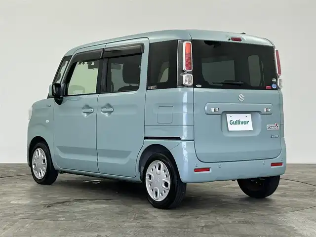 スズキ スペーシア HYBRID X 群馬県 2018(平30)年 3.6万km オフブルーM 社外ナビ　両側パワースライドドア　衝突軽減システム　レーンアシスト　障害物センサー　横滑り防止　アイドリングストップ　ドライブレコーダー　シートヒーター　スマートキー　プッシュスタート　禁煙車