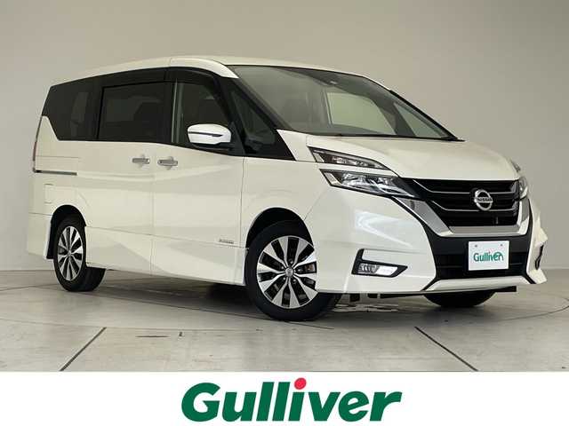 日産 セレナ ハイウェイスター 愛知県 2019(令1)年 6.2万km ブリリアントホワイトパール 純正9型ナビ SDカードなし/フリップダウンモニター/クルーズコントロール/バックカメラ/ハンズフリースライドドア/純正アルミホイール/オートライト/ETC/衝突軽減システム/CD DVD/Bluetooth/ステアリングスイッチ/スマートキー/プッシュスタート