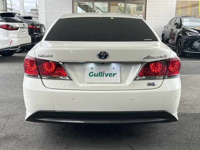トヨタ クラウン ハイブリッド アスリートG 京都府 2014(平26)年 8.6万km ホワイトパールクリスタルシャイン HDDナビ８インチ/アラウンドビューモニター /レーダークルーズコントロール /クリアランスソナー  /ステアリングヒーター /シートヒーター＆ベンチレーター /エアシート /メモリーパワーシート/電動リアサンシェード /オールオートパワーウィンドウ/ドラレコ前後 (UP-K04)/ワンセグTV/ウィンカーミラー/フロントフォグ/オートマチックハイビーム/ビルトインETC/スマートキー/禁煙車/プッシュスタート
