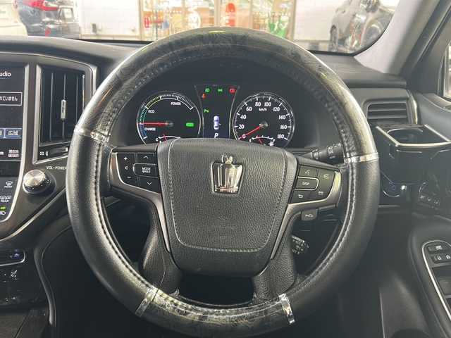 トヨタ クラウン ハイブリッド アスリートG 京都府 2014(平26)年 8.6万km ホワイトパールクリスタルシャイン HDDナビ８インチ/アラウンドビューモニター /レーダークルーズコントロール /クリアランスソナー  /ステアリングヒーター /シートヒーター＆ベンチレーター /エアシート /メモリーパワーシート/電動リアサンシェード /オールオートパワーウィンドウ/ドラレコ前後 (UP-K04)/ワンセグTV/ウィンカーミラー/フロントフォグ/オートマチックハイビーム/ビルトインETC/スマートキー/禁煙車/プッシュスタート