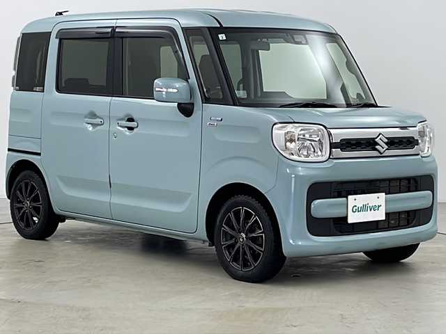 スズキ スペーシア HYBRID X 道央・札幌 2019(平31)年 5.5万km オフブルーM ・寒冷地仕様/・社外ナビ&TV&CD&BT&SD/・両側パワースライドドア/・スマートキー/・衝突被害軽減ブレーキ/・誤発進抑制機能/・車線逸脱警報/・横滑り防止/・純正AW付サマータイヤ積込/・前席シートヒーター/・ドアミラーヒーター&ウインカー/・オートライト/・オートマチックハイビーム/・LEDヘッドライト/・社外ETC/・アイドリングストップ/・ドアバイザー/・プッシュスタート