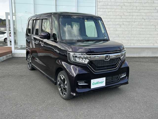 ホンダ Ｎ ＢＯＸ カスタム G L ターボ ホンダセンシング 岩手県 2020(令2)年 4.6万km プレミアムベルベットパープル・パール 純正SDナビ/AM/FM/CD/DVD/Bluetooth/フルセグTV/バックカメラ/ビルトインETC/両側パワースライドドア/衝突被害軽減ブレーキ/レーンキープアシスト/横滑り防止装置/後方コーナーセンサー/シートヒーター/オートライト/LEDヘッドライト/スマートキー/プッシュスタート/純正ノーマルタイヤ/純正フロアマット