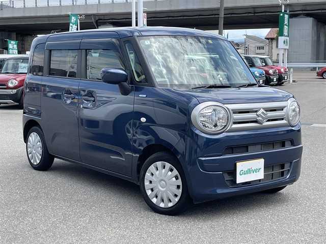 スズキ ワゴンＲ スマイル HYBRID S 石川県 2022(令4)年 2.6万km インディゴブルーメタリック 社外8型ナビ/フルセグTV/バックカメラ/両側パワースライドドア/スマートキー/プッシュスタート/ETC/レーダーブレーキ/シートヒーター/保証書