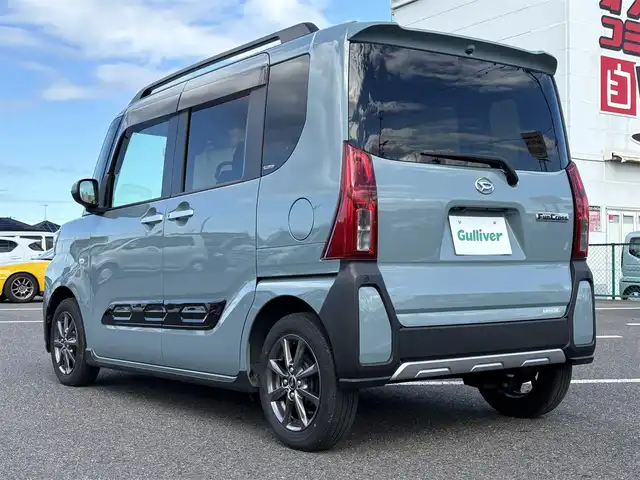 ダイハツ タント ファンクロス 大分県 2023(令5)年 1万km レイクブルーメタリック ・純正ナビ(CD/DVD/SD/USB)/・バックカメラ/・フルセグテレビ/・両側パワースライドドア/・スマートアシスト/・コーナーセンサー/・ドライブレコーダー/・ETC/・シートヒーター/・オートハイビーム/・純正フロアマット/・純正アルミホイール