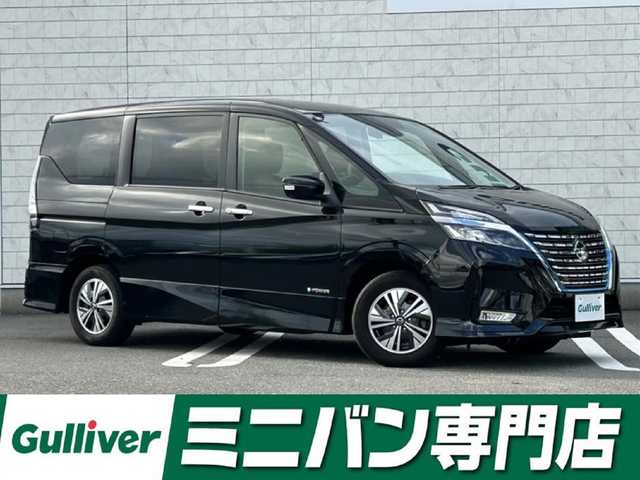 日産 セレナ e－パワー ハイウェイスター V 福岡県 2021(令3)年 5.7万km ダイヤモンドブラック 純正9型SDナビ(フルセグTV/CD/DVD/BT)プロパイロット衝突軽減ブレーキコーナーセンサーブラインドスポットモニター両側パワスラドラレコETCUSBポート純正LEDヘッドライト純正15インチアルミホイル純正フロアマットプッシュスタートスマートキー
