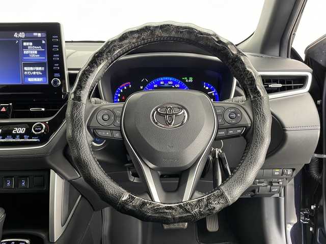 トヨタ カローラ クロス ハイブリッド Z 長野県 2022(令4)年 1.9万km スパークリングブラックパールクリスタルシャイン 4WD/純正ディスプレイオーディオ/バックカメラ/衝突軽減ブレーキ/レーンキープアシスト/レーダークルーズコントロール/ロードサインアシスト/先行車発進機能/前後コーナーセンサー/前席シートヒーター/D席パワーシート/ハーフレザーシート/ビルトインETC/純正エンジンスターター/ステアリングスイッチ/フロントフォグ/純正ドアバイザー/電動ホールド/オートホールド/オートライト/オートハイビーム/電格ミラー/スマートキー/スペアキー