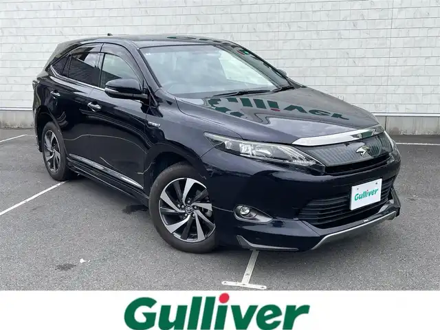 トヨタ ハリアー ハイブリッド エレガンス 静岡県 2014(平26)年 7.5万km スパークリングブラックパールクリスタルシャイン モデリスタエアロ（フロント、サイド、リア）/４WD/純正ナビ/（AM/FM/CD/DVD/BT)/フルセグTV/バックカメラ/スマートキー/プッシュスタート/ハーフレザーシート/運転席パワーシート/ドライブレコーダー/ビルトインETC/純正18インチアルミホイール/横滑り防止装置/スペアキー×１/LEDヘッドライト/純正フロアマット/保証書