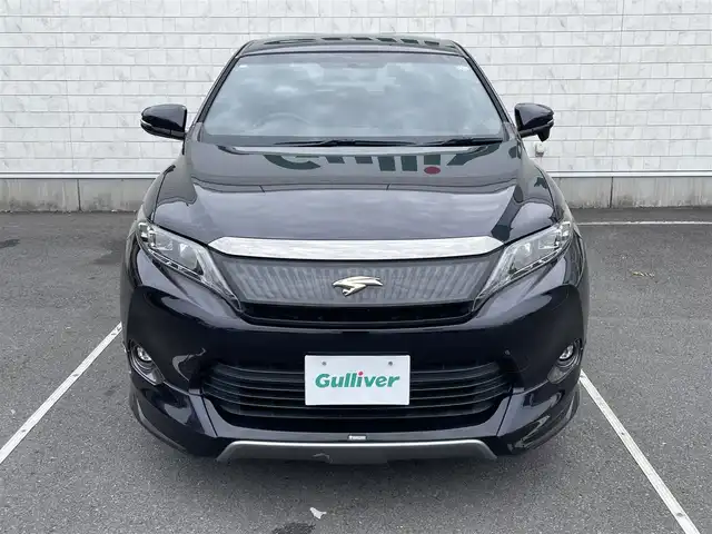 トヨタ ハリアー ハイブリッド エレガンス 静岡県 2014(平26)年 7.5万km スパークリングブラックパールクリスタルシャイン モデリスタエアロ（フロント、サイド、リア）/４WD/純正ナビ/（AM/FM/CD/DVD/BT)/フルセグTV/バックカメラ/スマートキー/プッシュスタート/ハーフレザーシート/運転席パワーシート/ドライブレコーダー/ビルトインETC/純正18インチアルミホイール/横滑り防止装置/スペアキー×１/LEDヘッドライト/純正フロアマット/保証書