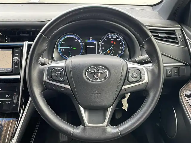 トヨタ ハリアー ハイブリッド エレガンス 静岡県 2014(平26)年 7.5万km スパークリングブラックパールクリスタルシャイン モデリスタエアロ（フロント、サイド、リア）/４WD/純正ナビ/（AM/FM/CD/DVD/BT)/フルセグTV/バックカメラ/スマートキー/プッシュスタート/ハーフレザーシート/運転席パワーシート/ドライブレコーダー/ビルトインETC/純正18インチアルミホイール/横滑り防止装置/スペアキー×１/LEDヘッドライト/純正フロアマット/保証書