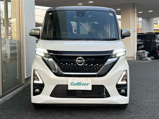 日産 ルークス ハイウェイスター X 神奈川県 2020(令2)年 1.3万km パールⅡ ワンオーナー/社外SDナビ/　Bluetooth/CD/DVD/USB/フルセグTV/アラウンドビューモニター/バックカメラ/エマージェンシーブレーキ/車線逸脱警報/横滑り防止装置/クリアランスソナー/片側パワースライドドア/純正14インチAW/LEDヘッドライト/オートライト/オートマチックハイビーム/保証書