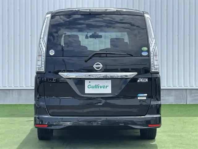 日産 セレナ HWS S HV Vセレ +Sefty Aセーフ 香川県 2015(平27)年 4.7万km ダイヤモンドブラック 登録時走行距離：47065km/メーカー純正ナビ/全方位カメラ/前後ドライブレコーダー/ビルトインETC/両側パワースライドドア/エマージェンシーブレーキ/レーンキープアシスト/クルーズコントロール/横滑り防止装置/アイドリングストップ/ロールサンシェード/ISOFIX/革巻きステアリング/ステアリングスイッチ/プッシュスタート/スマートキー/スペアキー