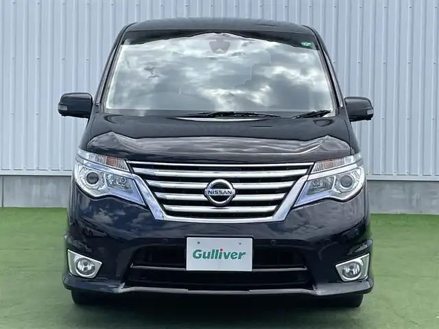 日産 セレナ HWS S HV Vセレ +Sefty Aセーフ 香川県 2015(平27)年 4.7万km ダイヤモンドブラック 登録時走行距離：47065km/メーカー純正ナビ/全方位カメラ/前後ドライブレコーダー/ビルトインETC/両側パワースライドドア/エマージェンシーブレーキ/レーンキープアシスト/クルーズコントロール/横滑り防止装置/アイドリングストップ/ロールサンシェード/ISOFIX/革巻きステアリング/ステアリングスイッチ/プッシュスタート/スマートキー/スペアキー