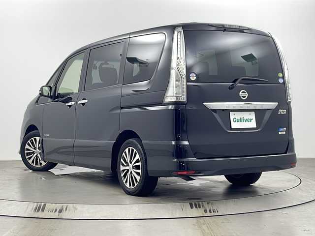 日産 セレナ HWS S HV Vセレ +Sefty Aセーフ 埼玉県 2015(平27)年 4.8万km ダイヤモンドブラック メーカー純正ナビ/全方位カメラ/前後ドライブレコーダー/ビルトインETC/両側パワースライドドア/エマージェンシーブレーキ/レーンキープアシスト/クルーズコントロール/前後コーナーセンサー/TV/アイドリングストップ/ロールサンシェード/革巻きステアリング/ステアリングスイッチ/プッシュスタート/スマートキー/スペアキー