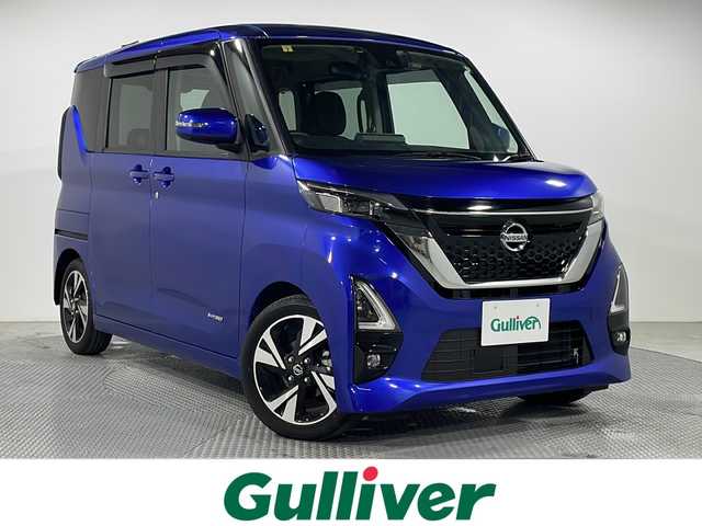 日産 ルークス HWS Gターボ プロパイロットED 広島県 2020(令2)年 0.9万km アトランティックブルー 禁煙車/純正９型ナビ(MM319D-L)/アラウンドビューモニター/レーダークルーズコントロール/両側パワースライドドア/ドラレコ(前方)/コーナーセンサー(前後)/アダブティブヘッドライト/ＥＴＣ(ビルトイン)/ホールド機能付電動パーキングブレーキ/フォグランプ/衝突軽減/レーンキープ/オートハイビーム/踏み間違い防止/純正15インチアルミホイール(165/55/R15)/エアバッグ(運転席/助手席/サイド/カーテン)