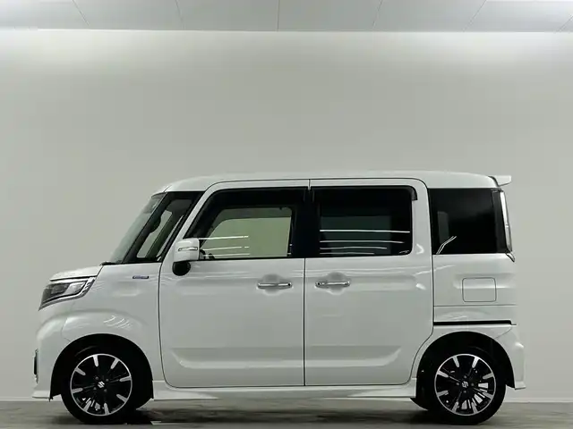 スズキ スペーシア カスタム HYBRID XS ターボ 埼玉県 2018(平30)年 5.2万km ピュアホワイトP 8型ナビ　両側パワースライドドア　ドライブレコーダー　シートヒーター　クルーズコントロール　ＬＥＤヘッドライト　ビルドインＥＴＣ　パドルシフト　フルセグ　ＢＴ　ＣＤ　ＤＶＤ　リアサーキュレーター