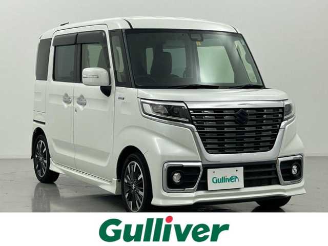 スズキ スペーシア カスタム HYBRID XS ターボ 熊本県 2018(平30)年 5.2万km ピュアホワイトP 禁煙車/純正8インチナビAVIC-RL901（CD・DVD・フルセグ・BT・SD）/純正前方ドライブレコーダー/バックカメラ/両側パワースライドドア/ビルトインETC/後ろのみコーナーセンサー/運転席シートヒーター　/クルーズコントロール/衝突軽減ブレーキ/レーンキープアシスト/横滑り防止/アイドリングストップ/パドルシフト/ハーフレザーシート/純正フロアマット/純正１５インチAW/オートライト/ＬＥＤヘッドライト/フォグランプ/リアサーキュレーター/スマートキー/プッシュスタート