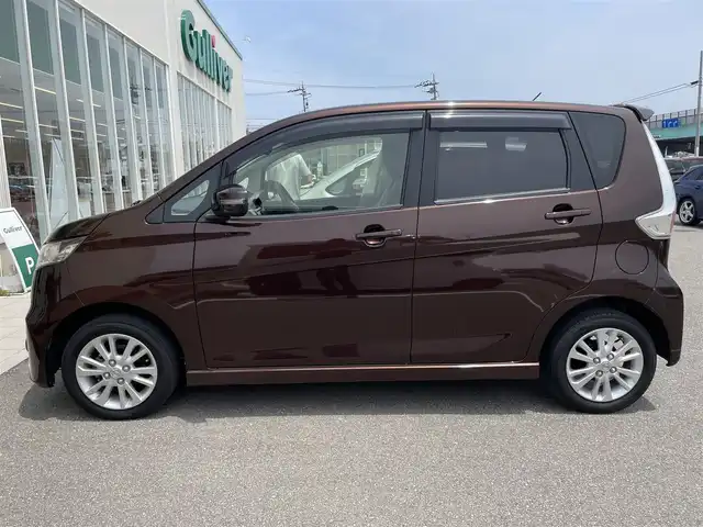 日産 デイズ ハイウェイスターX 石川県 2014(平26)年 7.5万km モカブラウンP エマージェンシーブレーキ/純正メモリーナビ/フルセグTV/バックカメラ/HIDヘッドライト/純正アルミホイール/ドライブレコーダー/ベンチシート/オートエアコン/インテリキー/プッシュスタート/電動ミラー/保証書