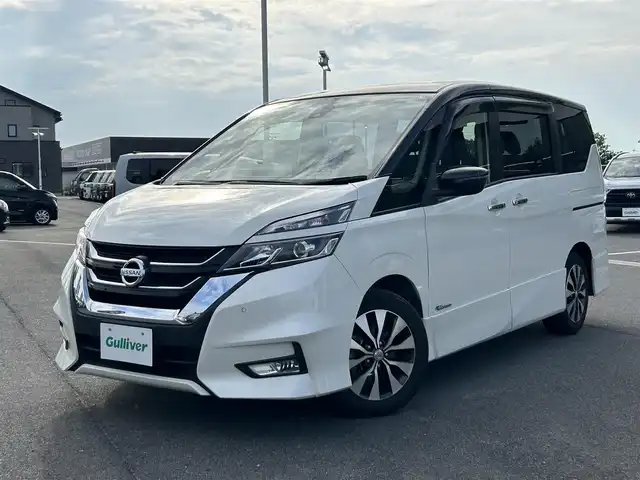 日産 セレナ ハイウェイスター プロパイロットED 奈良県 2017(平29)年 5.1万km ブリリアントホワイトパール 2トーン 純正9インチナビ（MM516D-L）/(AM/FM/CD/DVD/Blu-ray/BT/iPod/USB/SD/フルセグTV）/純正11インチ後席フリップダウンモニター/バックカメラ/プロパイロット/両側パワースライドドア/ビルトインETC/ドライブレコーダー/レーダークルーズコントロール/電動サイドブレーキ/革巻きステアリング/ステアリングスイッチ/純正フロアマット/純正ドアバイザー/電格ウインカーミラー/横滑り防止装置/LEDヘッドライト